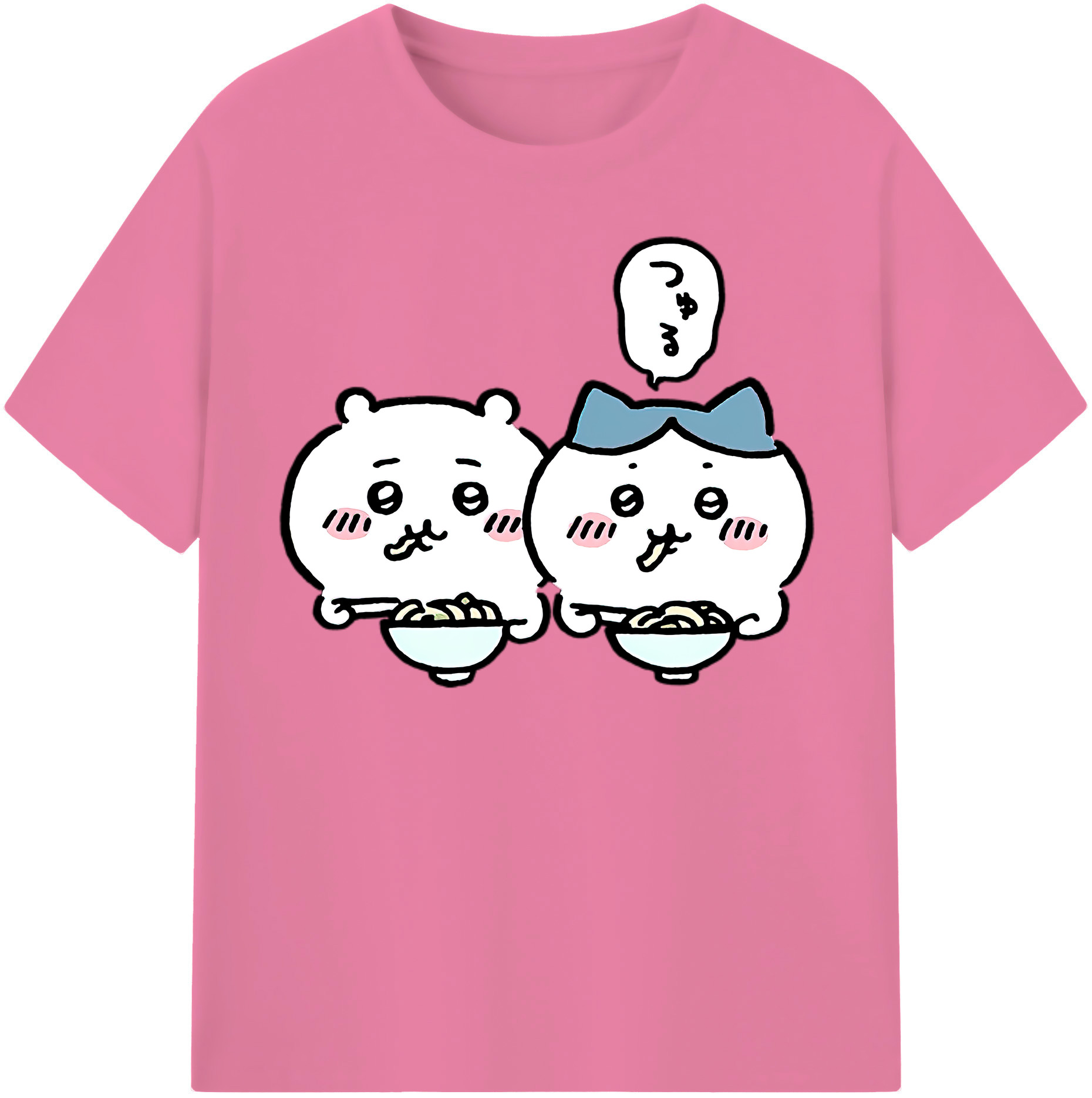 （画像用） ちいかわ ハチワレ Chii-kawa hachiware 綿100％半袖Tシャツ（フロントプリント）